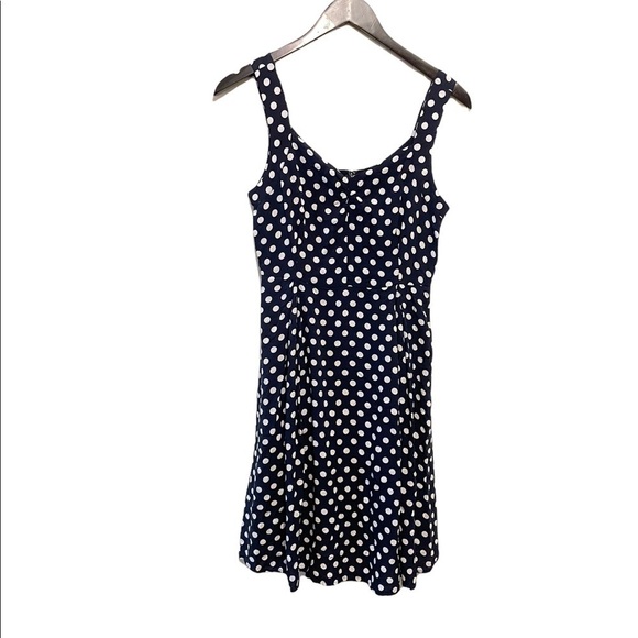 ModCloth Retro Glow Polka Dot Pinup Sweetheart Necklince A Line Flare Dress - Picture 6 of 9